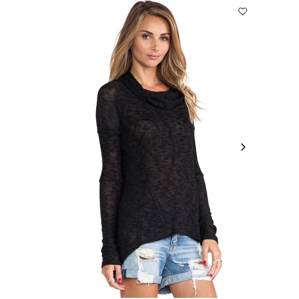NWT Free People We The Free Beatnik Hacci Cowl Top Sweater Black size S - Picture 2 of 13